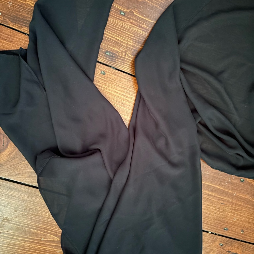 Elegant Black Chiffon shoulder sash